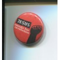 Button Jesus stands for Revolution