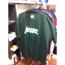 T-Shirt Jesus. creme auf oliv