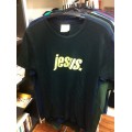 T-Shirt (Girlie) Jesus. beige auf schwarz