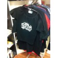 T-Shirt Jesus Tribal weiß auf schwarz (Girlie) 