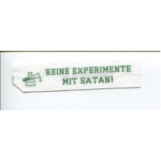 Aufnäher Keine Experimente mit Satan!