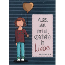 Postkarte "Alles, was Ihr tut, geschehe in Liebe" Motiv Ballon