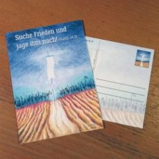 Postkarte "Suche Frieden und jage ihm nach" (Jocky)