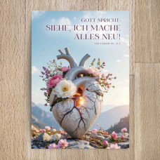 Postkarte "Siehe, ich mache alles neu!" Motiv Herz (undarstellbar)