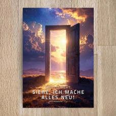 Postkarte "Siehe, ich mache alles neu!" Motiv Tür (undarstellbar)