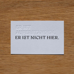 MiniCard: Er ist auferstanden. Er ist nicht hier.