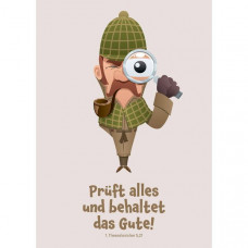 Postkarte "Prüft alles und behaltet das Gute!" (Sherlock Holmes) 