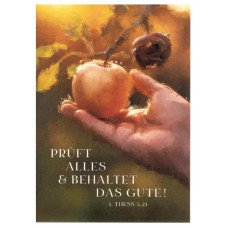 Postkarte "Prüft alles und behaltet das Gute" Motiv Frucht (Undarstellbar)