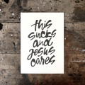 Postkarte Jesus cares