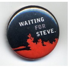 Button Waiting for Steve schwarz-rot